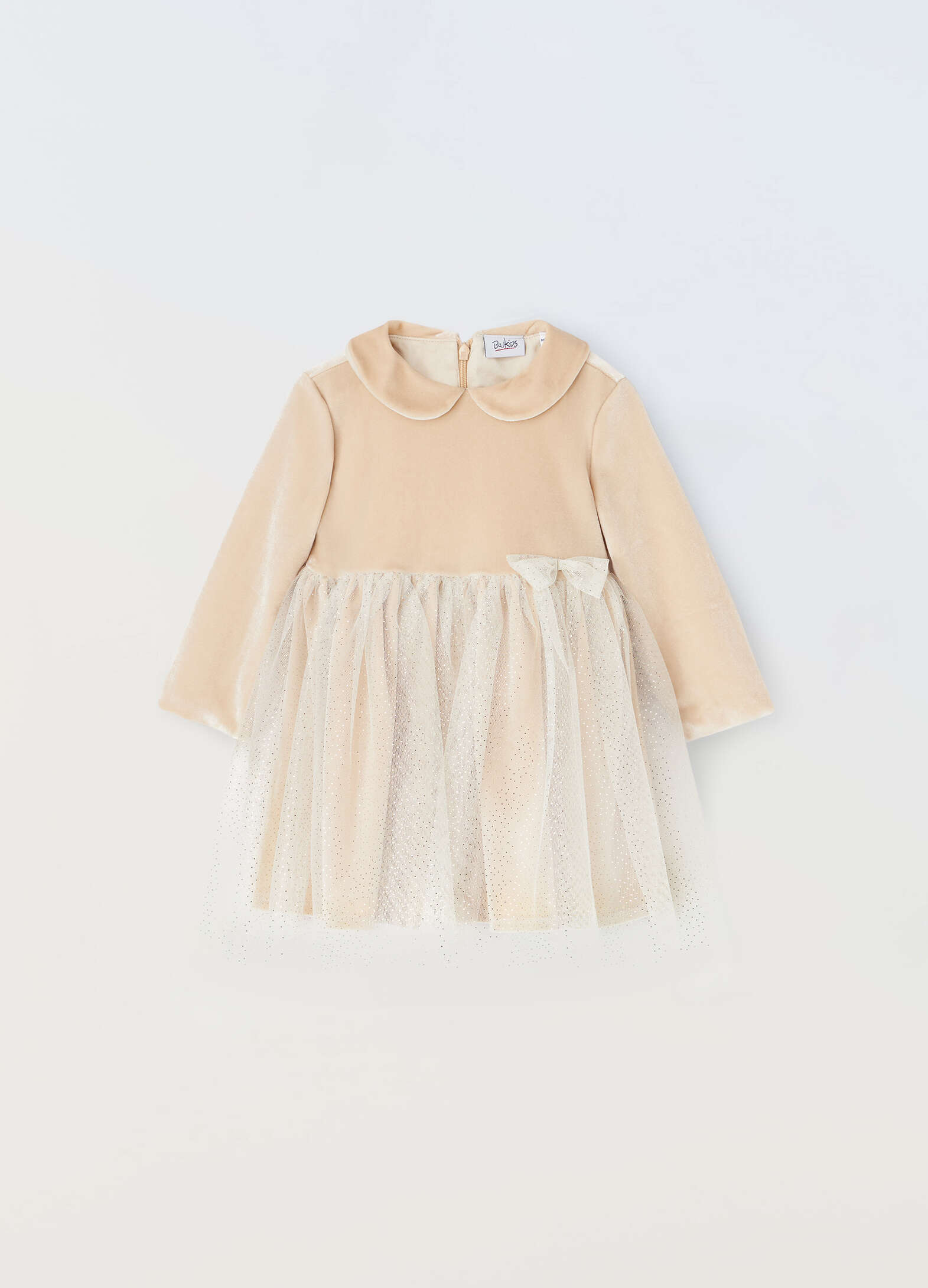 Velour dress with tulle for newborn